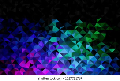 Dark Multicolor, Rainbow vector triangle mosaic template. Colorful abstract illustration with gradient. The elegant pattern can be used as part of a brand book.