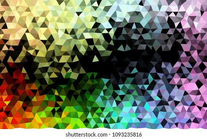 Dark Multicolor, Rainbow vector triangle mosaic pattern. Modern geometrical abstract illustration with gradient. A completely new template for your business design.