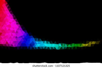 Dark Multicolor, Rainbow vector triangle mosaic background. Colorful illustration in abstract style with gradient. Triangular pattern for your business design.