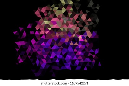 Dark Multicolor, Rainbow vector triangle mosaic background. Triangular geometric sample with gradient.  The polygonal design can be used for your web site.