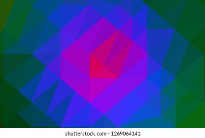 Dark Multicolor, Rainbow vector triangle mosaic cover. Colorful illustration in Origami style with gradient.  Polygonal design for your web site.