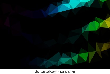 Dark Multicolor, Rainbow vector triangle mosaic template. Colorful illustration in abstract style with gradient. Brand new style for your business design.
