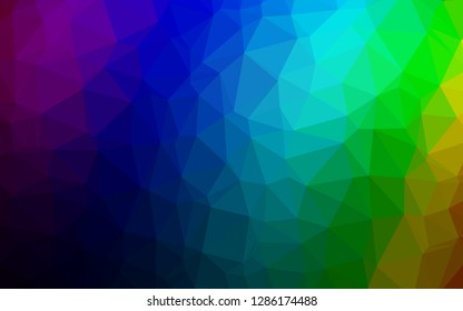 Dark Multicolor, Rainbow vector triangle mosaic cover. Glitter abstract illustration with an elegant design. Completely new template for your business design.