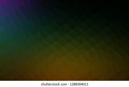 Dark Multicolor, Rainbow vector triangle mosaic template. A vague abstract illustration with gradient. Template for a cell phone background.