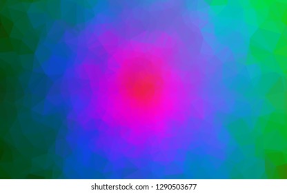 Dark Multicolor, Rainbow vector triangle mosaic template. Colorful abstract illustration with gradient. Completely new design for your business.