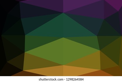 Dark Multicolor, Rainbow vector triangle mosaic texture. A vague abstract illustration with gradient. Elegant pattern for a brand book.