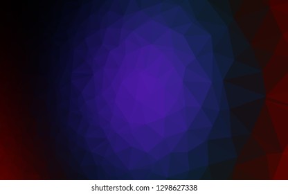 Dark Multicolor, Rainbow vector triangle mosaic texture. A completely new color illustration in a vague style. Template for a cell phone background.