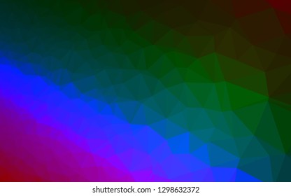 Dark Multicolor, Rainbow vector triangle mosaic texture. A completely new color illustration in a vague style. The best triangular design for your business.