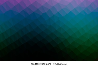 Dark Multicolor, Rainbow vector triangle mosaic cover. Colorful illustration in Origami style with gradient.  Completely new design for your business.