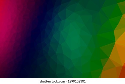 Dark Multicolor, Rainbow vector triangle mosaic cover. Brand new colorful illustration in with gradient. Textured pattern for background.
