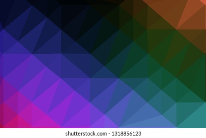 Dark Multicolor, Rainbow vector triangle mosaic cover. Modern geometrical abstract illustration with gradient. New texture for your design.