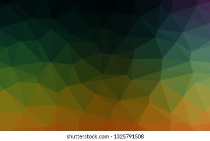 Dark Multicolor, Rainbow vector triangle mosaic texture. Glitter abstract illustration with an elegant design. Triangular pattern for your business design.