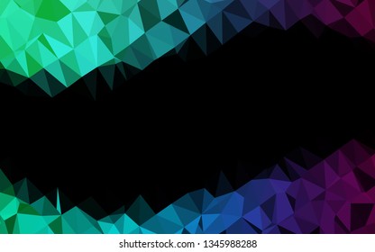 Dark Multicolor, Rainbow vector triangle mosaic template. Colorful illustration in Origami style with gradient.  The best triangular design for your business.