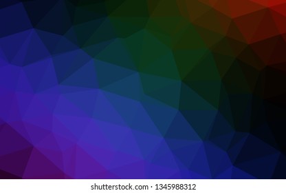 Dark Multicolor, Rainbow vector triangle mosaic cover. Colorful abstract illustration with gradient. Template for your brand book.