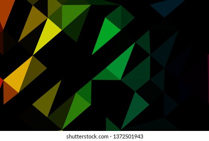 Dark Multicolor, Rainbow vector triangle mosaic texture. Brand new colorful illustration in with gradient. Textured pattern for background.