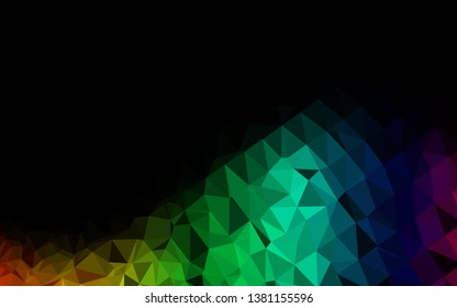 Dark Multicolor, Rainbow vector triangle mosaic texture. Glitter abstract illustration with an elegant design. Completely new design for your business.