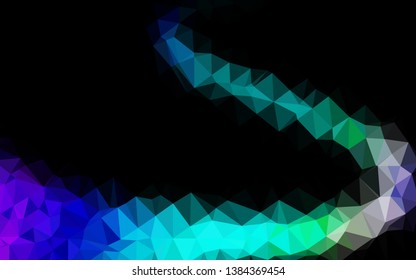 Dark Multicolor, Rainbow vector triangle mosaic template. Shining illustration, which consist of triangles. New texture for your design.
