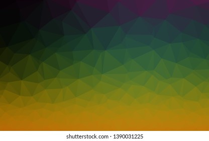 Dark Multicolor, Rainbow vector triangle mosaic cover. A sample with polygonal shapes. Brand new style for your business design.
