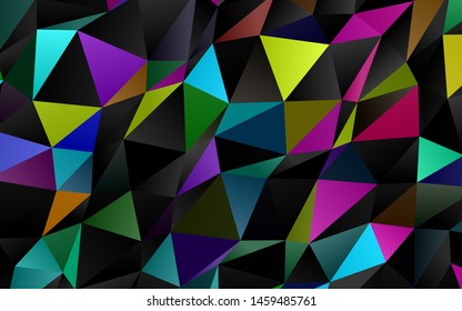 Dark Multicolor, Rainbow vector triangle mosaic cover. Creative illustration in halftone style with gradient. Elegant pattern for a brand book.