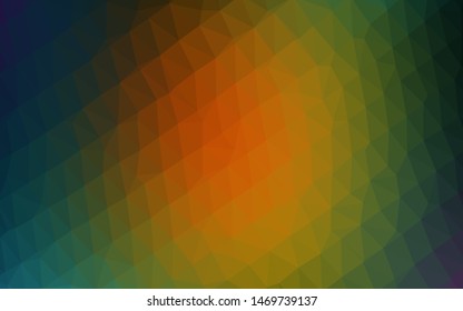 Dark Multicolor, Rainbow vector triangle mosaic template. A completely new color illustration in a vague style. New texture for your design.