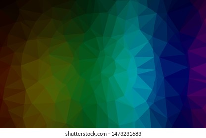 Dark Multicolor, Rainbow vector triangle mosaic texture. Colorful illustration in abstract style with gradient. Brand new style for your business design.