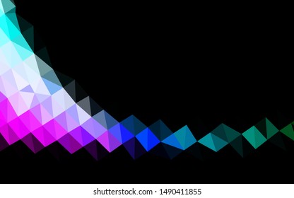 Dark Multicolor, Rainbow vector triangle mosaic texture. Creative illustration in halftone style with gradient. Polygonal design for your web site.