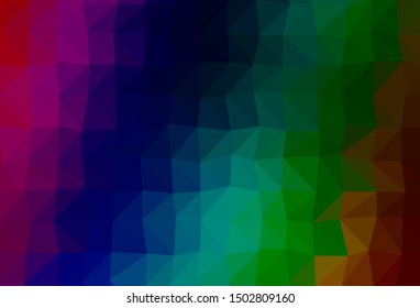 Dark Multicolor, Rainbow vector triangle mosaic texture. Creative illustration in halftone style with gradient. Textured pattern for background.