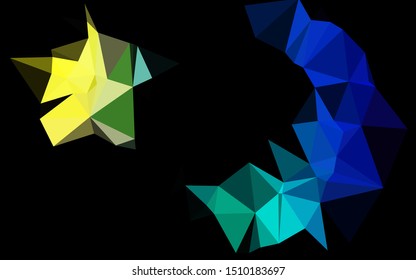 Dark Multicolor, Rainbow vector triangle mosaic template. Glitter abstract illustration with an elegant design. Elegant pattern for a brand book.