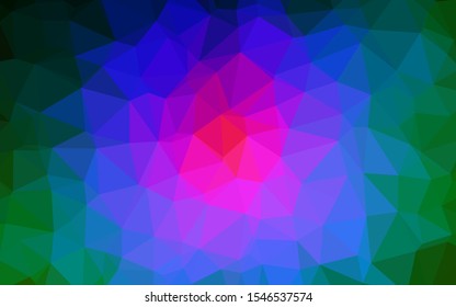 Dark Multicolor, Rainbow vector triangle mosaic cover. Glitter abstract illustration with an elegant design. Triangular pattern for your business design.