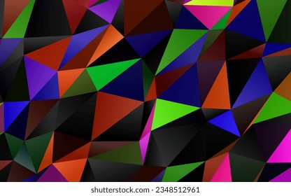 Dark Multicolor, Rainbow vector triangle mosaic cover. Glitter abstract illustration with an elegant design. New texture for your design.