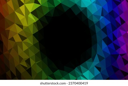 Dark Multicolor, Rainbow vector triangle mosaic texture. Creative illustration in halftone style with gradient. New texture for your design.