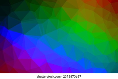 Dunkle Multi-Farbe, Rainbow-Vektordreieck Mosaik-Cover. Farbige Illustration im abstrakten Stil mit Farbverlauf. Neuer Stil für Ihr Business-Design.