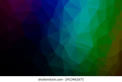 Dark Multicolor, Rainbow vector triangle mosaic texture. An elegant bright illustration with gradient. Brand new design for your business.