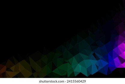 Dark Multicolor, Rainbow vector triangle mosaic cover. Colorful illustration in abstract style with gradient. Brand new style for your business design.
