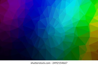 Dark Multicolor, Rainbow vector triangle mosaic template. Colorful abstract illustration with gradient. The best triangular design for your business.