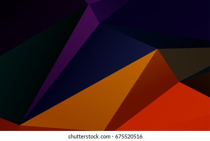Dark Multicolor, Rainbow vector triangle mosaic pattern. Brand-new colored illustration in blurry style with gradient. The textured pattern can be used for background.