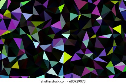 Dark Multicolor, Rainbow vector triangle mosaic pattern. A vague abstract illustration with gradient. The best triangular design for your business.