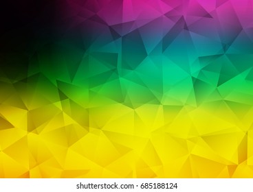Dark Multicolor, Rainbow vector triangle mosaic template. Colorful illustration in abstract style with gradient. The elegant pattern can be used as part of a brand book.