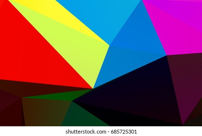 Dark Multicolor, Rainbow vector triangle mosaic background. Brand-new colored illustration in blurry style with gradient. The polygonal design can be used for your web site.