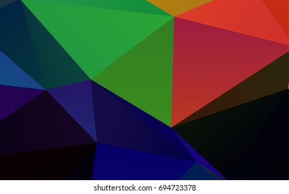 Dark Multicolor, Rainbow vector triangle mosaic pattern. Modern geometrical abstract illustration with gradient. A new texture for your design.