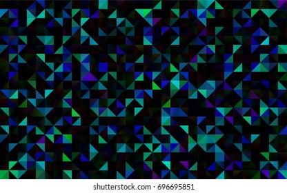 Dark Multicolor, Rainbow vector triangle mosaic pattern. A vague abstract illustration with gradient. A completely new template for your business design.