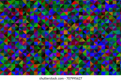 Dark Multicolor, Rainbow vector triangle mosaic pattern. Creative geometric illustration in Origami style with gradient. Brand-new style for your business design.