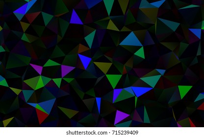 Dark Multicolor, Rainbow vector triangle mosaic background. Shining illustration, which consist of triangles. The template can be used as a background for cell phones.