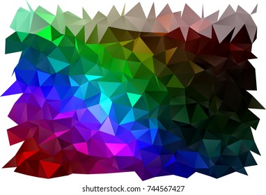 Dark Multicolor, Rainbow vector triangle mosaic background. Geometric illustration in Origami style with gradient.  Triangular pattern for your business design.