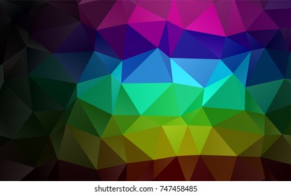 Dark Multicolor, Rainbow vector triangle mosaic template. A completely new color illustration in a vague style. A completely new template for your business design.