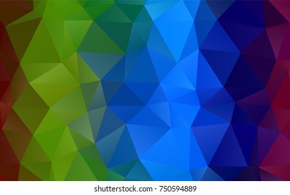 Dark Multicolor, Rainbow vector triangle mosaic pattern. Colorful illustration in abstract style with gradient. A new texture for your design.