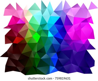 Dark Multicolor, Rainbow vector triangle mosaic pattern. Geometric illustration in Origami style with gradient.  A completely new design for your business.