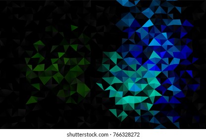 Dark Multicolor, Rainbow vector triangle mosaic template. Shining illustration, which consist of triangles. The polygonal design can be used for your web site.