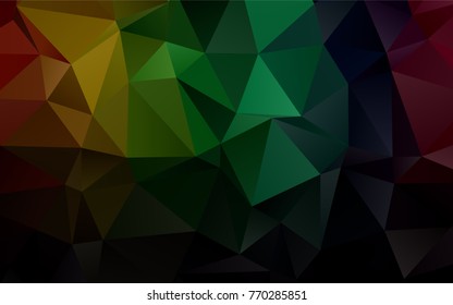 Dark Multicolor, Rainbow vector triangle mosaic template. Colorful abstract illustration with gradient. The textured pattern can be used for background.