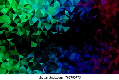 Dark Multicolor, Rainbow vector triangle mosaic pattern. Modern geometrical abstract illustration with gradient. A new texture for your design.